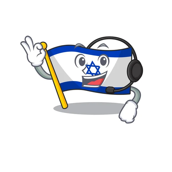 Com bandeira de fone de ouvido israel armazenado no armário dos desenhos animados —  Vetores de Stock