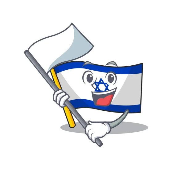 이스라엘의 국기와 함께 만화 찬장에 보관되어 있는 모습 — 스톡 벡터