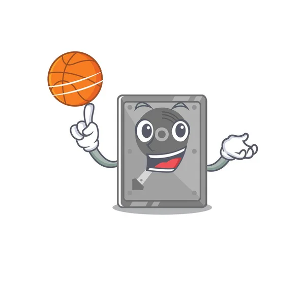Avec disque dur de basket-ball interne sur le personnage — Image vectorielle
