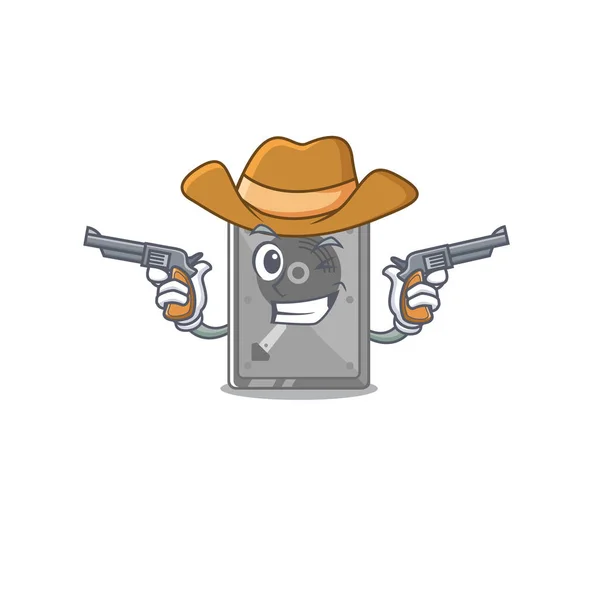 Cowboy disque dur interne sur le personnage — Image vectorielle