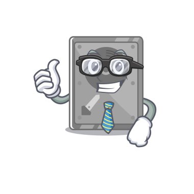 İş adamı sabit disk iç maskot izole çizgi film