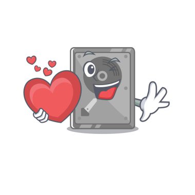 Karakter tablosunun üzerinde kalp içi sabit disk ile