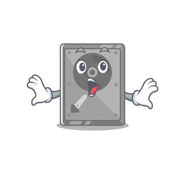 Karakter tablosunun üzerinde şaşırmış bir sabit disk