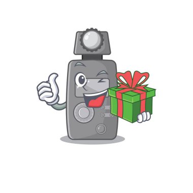 Çizgi film masasında hediye ışığı ölçeriyle