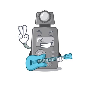 Çizgi film masasında gitar ışığı ölçer ile