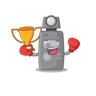 Boxing winner light meter with in the character clipart