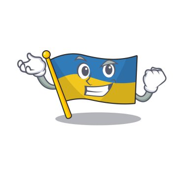 Ukrayna bayrağı karikatür direğinin üzerinde dalgalandı.