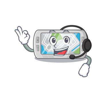 Kulaklık çizgi film stili küresel konumlandırma sistemi oyuncağıyla