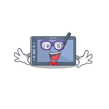Şekil maskotu olan inek grafik tablet karakteri
