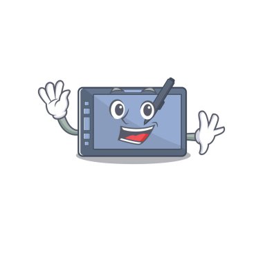 Şekil maskotlu grafiksel tablet karakter