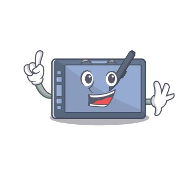 Maskot masasında parmak grafiği tableti