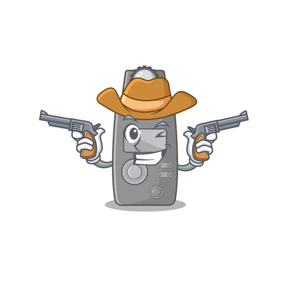 Cowboy personagem medidor de luz a mascote forma —  Vetores de Stock