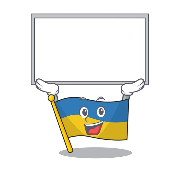 Drapeau haut de gamme ukraine bande dessinée isolé la mascotte — Image vectorielle