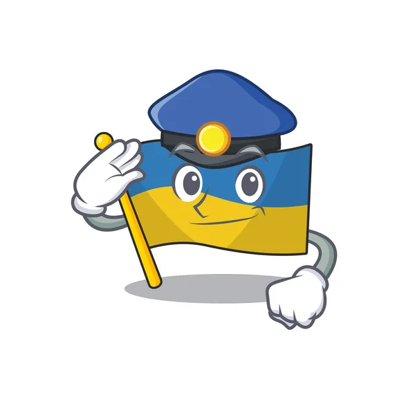 警察旗ウクライナの漫画はマスコットを隔離しました — ストックベクタ