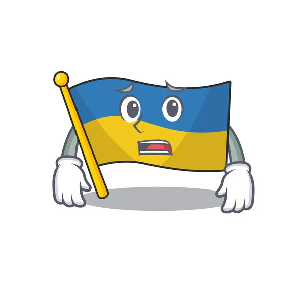 Félelem zászló ukrajna a karakter alakja — Stock Vector