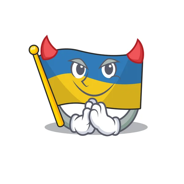 Devil flag ukraine in the character shape — Stock Vector