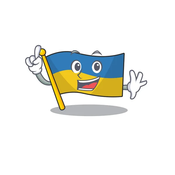Finger flag ukraine folded in character drawer — Stock Vector