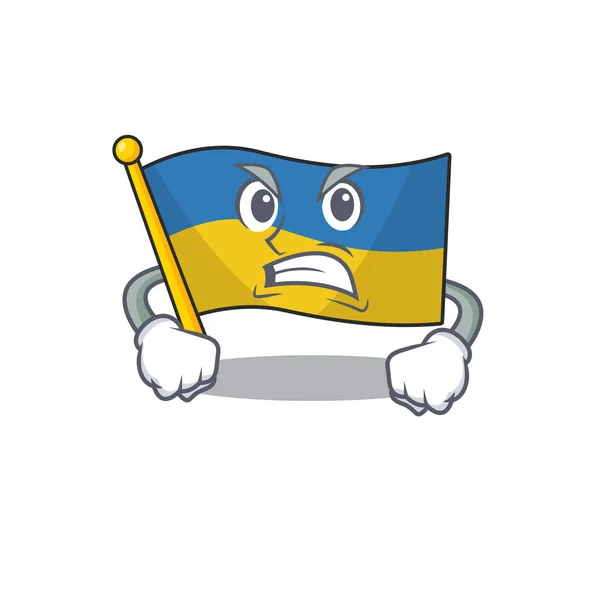 Drapeau en colère ukraine dans la forme du personnage — Image vectorielle