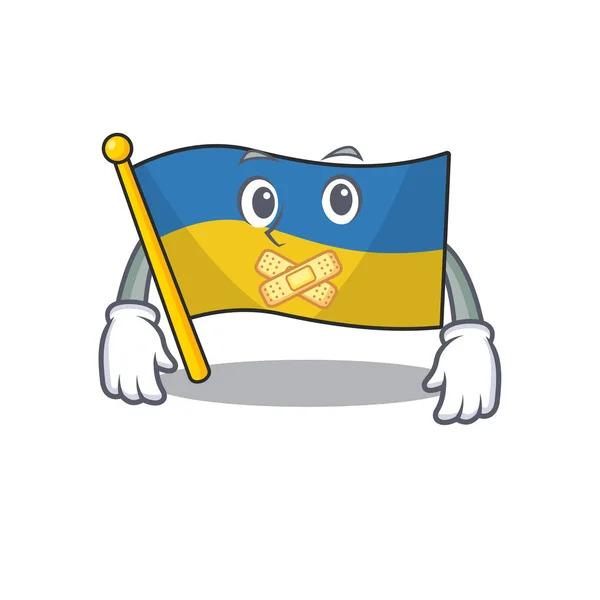 Silenziosa bandiera ucraina piegato nel cassetto carattere — Vettoriale Stock