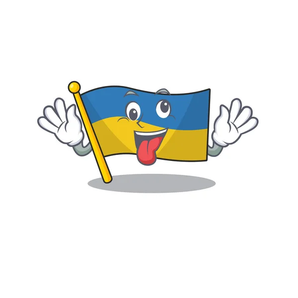 Bandiera pazza ucraina piegata nel cassetto dei personaggi — Vettoriale Stock