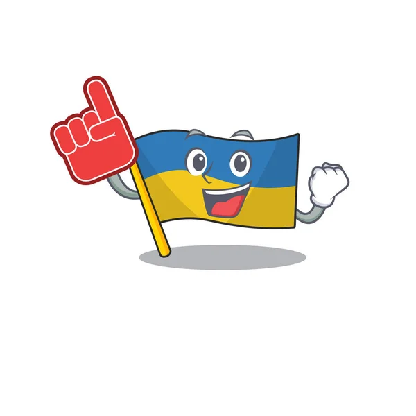 Schiuma dito bandiera ucraina piegato nel cassetto carattere — Vettoriale Stock