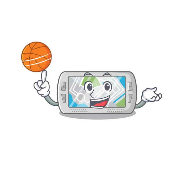 Con sistema de posicionamiento global de baloncesto en la caricatura — Archivo Imágenes Vectoriales