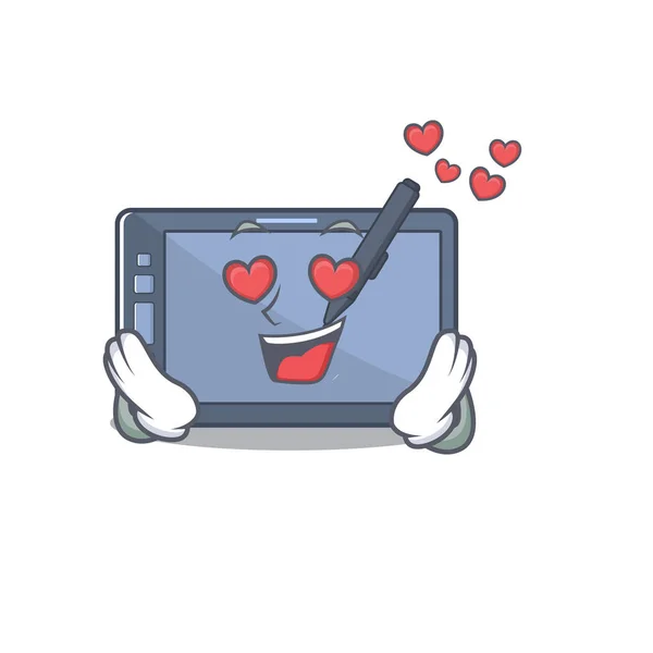 В любові графічний планшет ізольований в мультфільмі — стоковий вектор