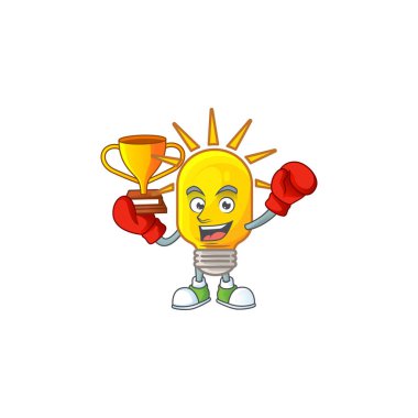 Beyaz arkaplanda boks kazanan lamba simgesi.