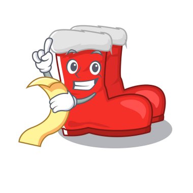 With menu santa boots mascot isolated the character