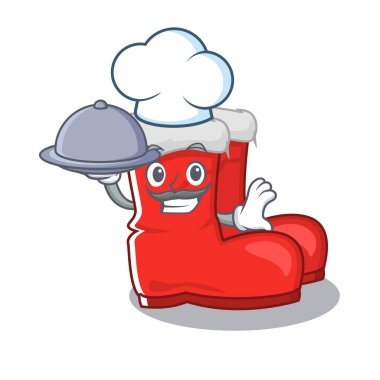 Noel Baba botlu aşçı maskotu karakteri izole etti.