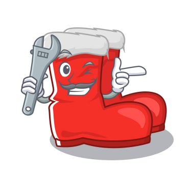 Çizgi film şekilli tamirci Noel Baba çizmeleri.