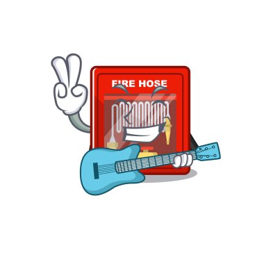 Çizgi film şekilli gitar yangın hortumu dolabıyla.