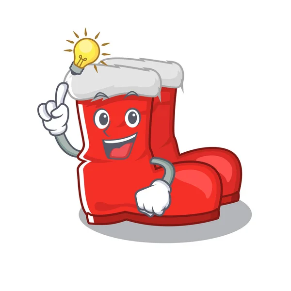 Have an idea santa boots with the cartoon shape — Stock Vector