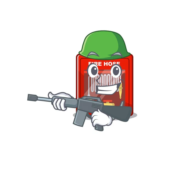 吉祥物上的陆军消防软管柜 — 图库矢量图片