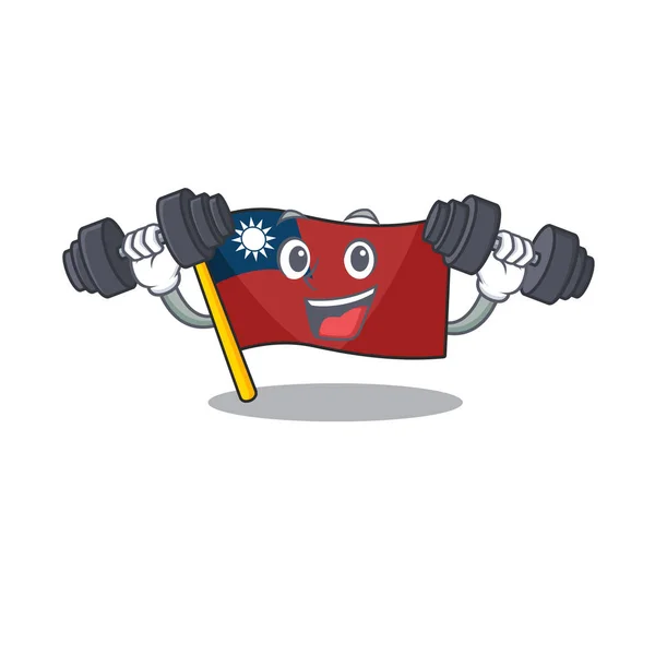 Fitness σημαία taiwan σχήμα χαρακτήρα με μασκότ — Διανυσματικό Αρχείο