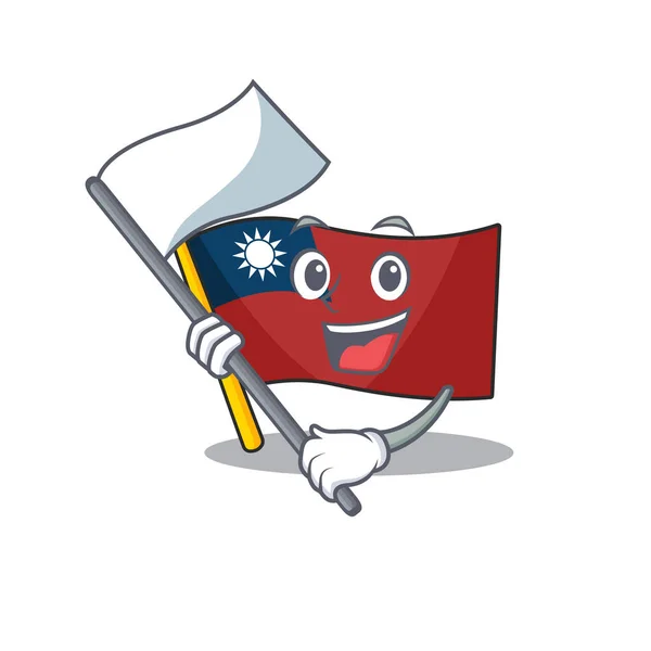 Com bandeiras bandeira taiwan são armazenadas gavetas dos desenhos animados — Vetor de Stock