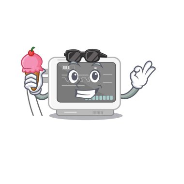 Dondurma makinesi karikatür duvarına yapışmış.