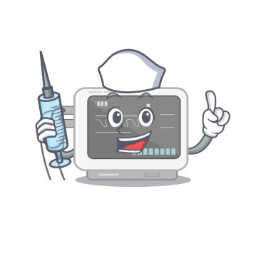 Hemşire EKG makinesi karikatür duvarına yapıştı.