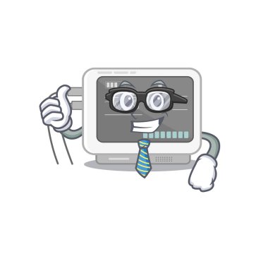 İş adamı EKG makinesi karikatür duvarını yapıştırdı