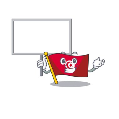 Tunus bayrağını maskotla getirin.