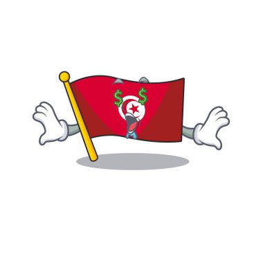 Tunus para gözü karakteri karikatür ile izole