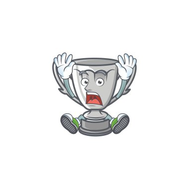 Çizgi film karakteri şekilli başarılı gümüş kupa.