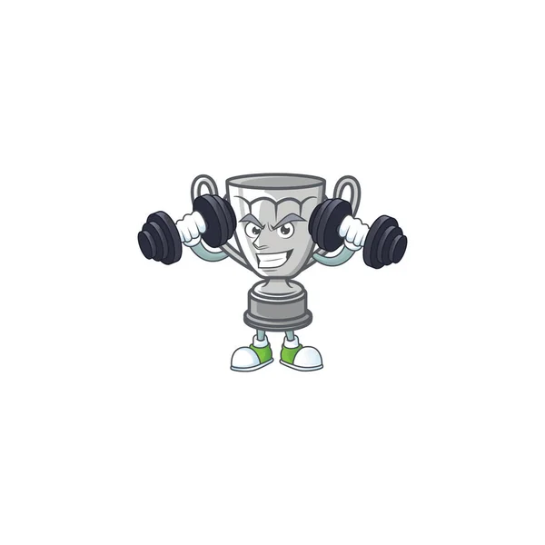 Fitness silver trophy for the second winner. — Stock Vector