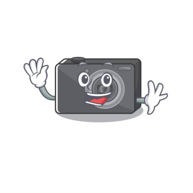 Karakterle izole edilmiş dalgalı dijital kamera