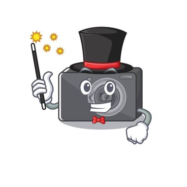 Çizgi film masasında sihirbaz dijital kamerası