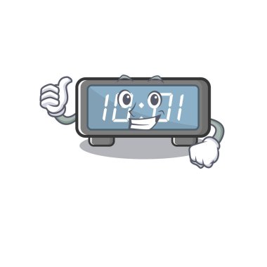 Dijital saat çizgi film duvarına yapışıyor.