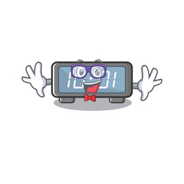 İnek dijital saati çizgi film duvarına yapışmış.