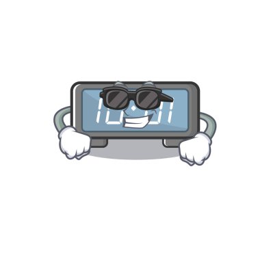 Süper havalı dijital saat çizgi film duvarına yapışmış.