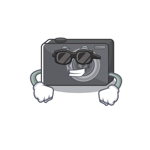 Суперкрутая цифровая камера, изолированная с персонажем
