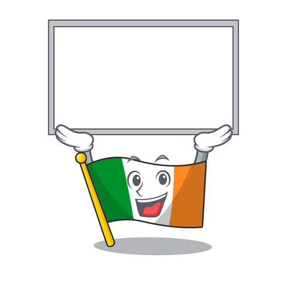 Up board bandeira irlanda isolado com o desenho animado —  Vetores de Stock